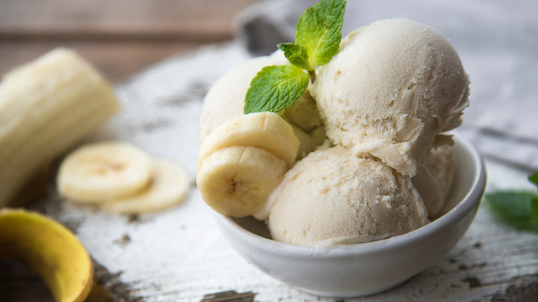 banana and ice cream