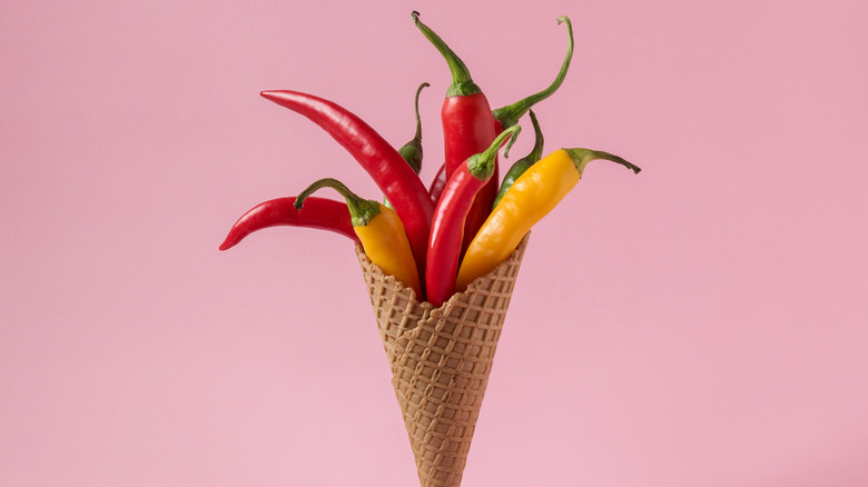 Peppers in an ice cream cone