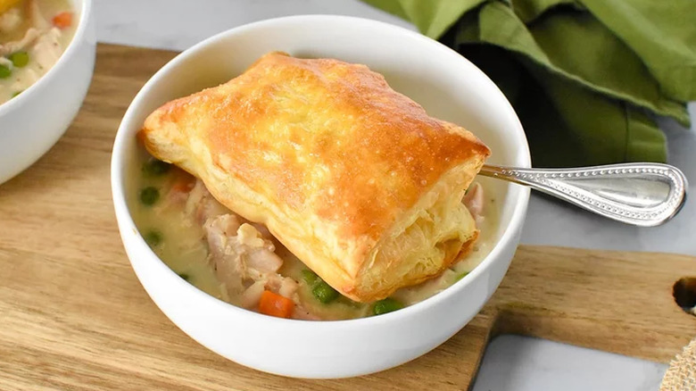 chicken stew with puff pastry