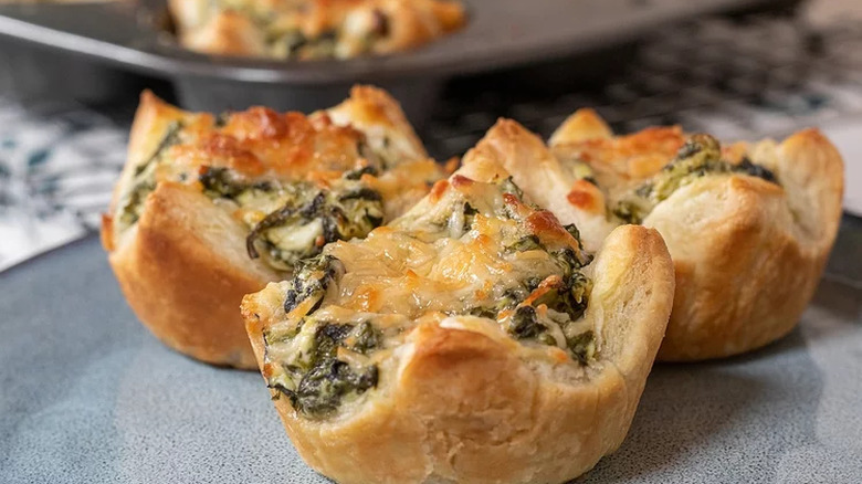 pastry holding spinach and cheese