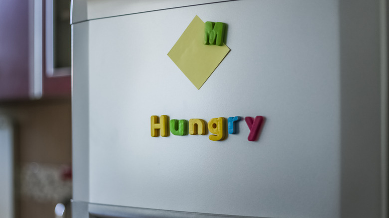 fridge with magnetic letters