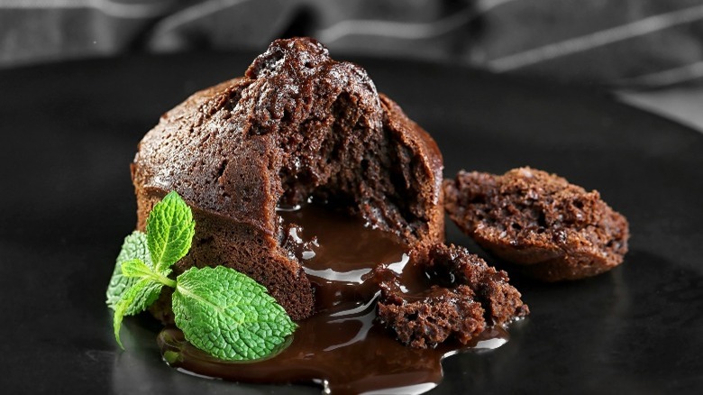 Piece of chocolate lava cake