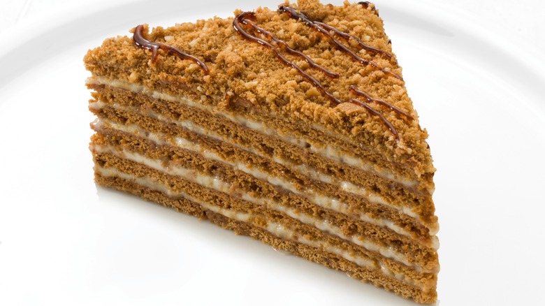 Slice of honey cake