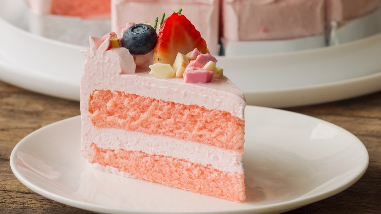 Slice of strawberry Cake