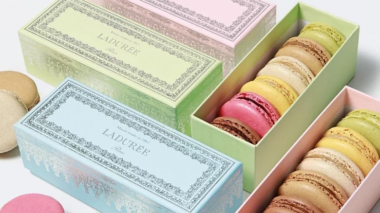 Boxes of Laduree macarons