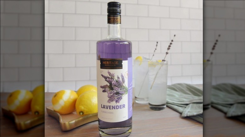 heritage lavender flavored vodka bottle