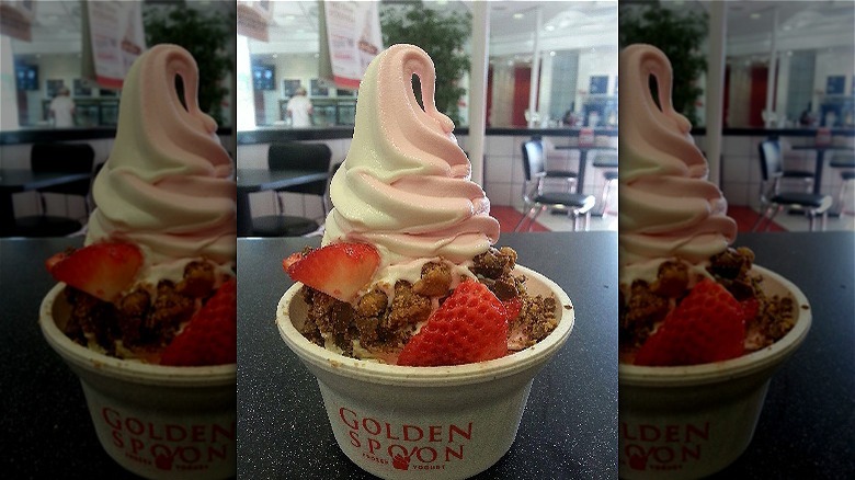 Golden Spoon frozen yogurt cup