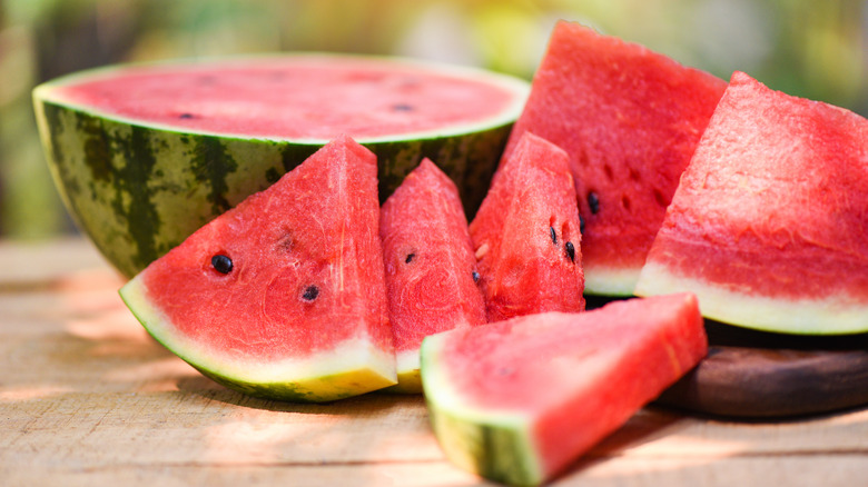 Sliced watermelon