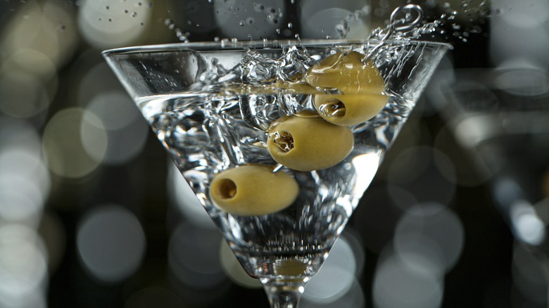 cocktail with olives