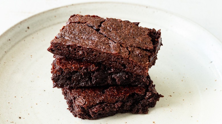 brownies on white plate