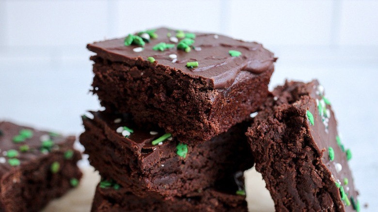 brownies with green sprinkles