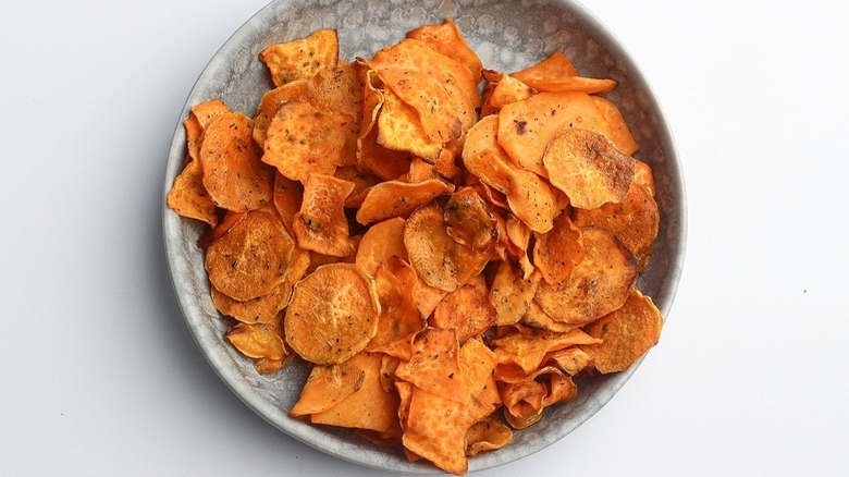 sweet potato chips on plate