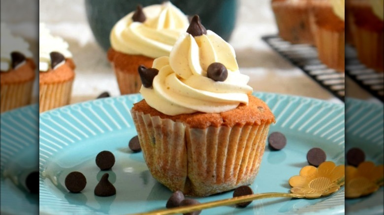 Chocolate chip cupcakes with buttercream