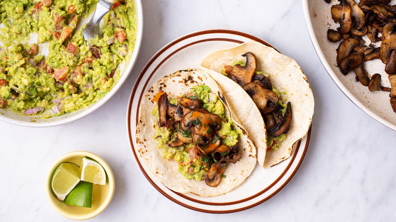 Mushroom Tacos With Guacamole
