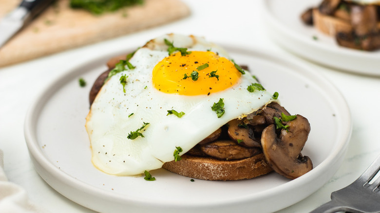 Mushroom Toast With Fried Egg