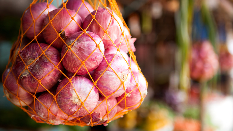 net bag of red onions