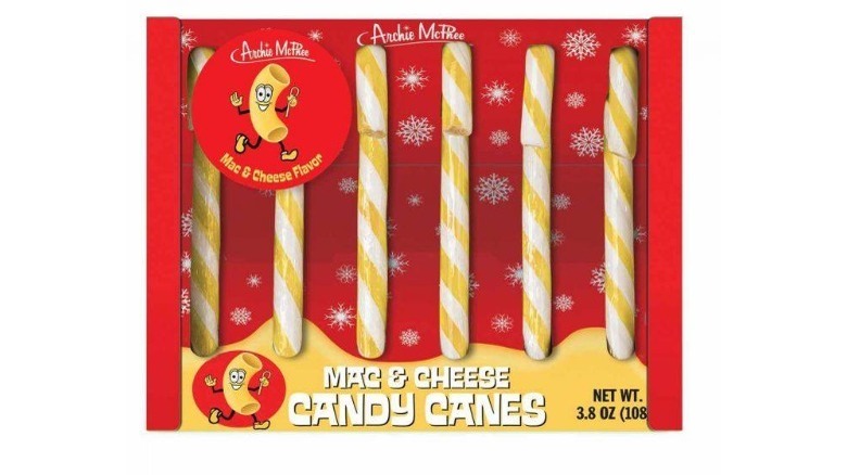 Mac n' cheese candy cane