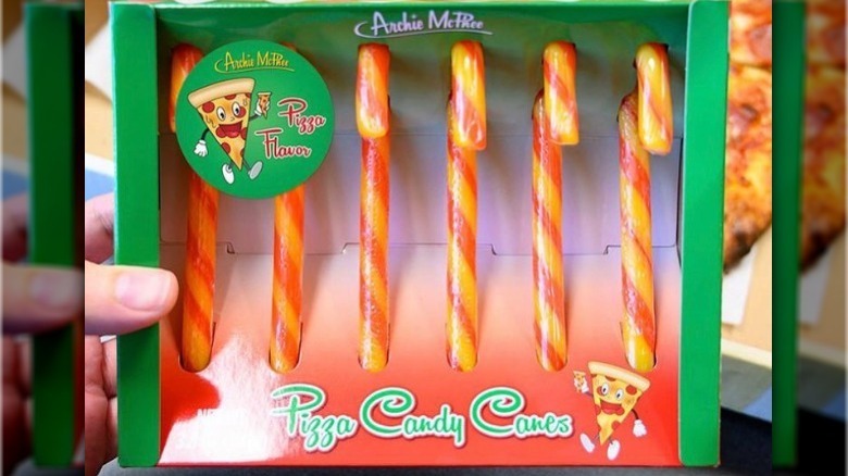 Pizza candy cane