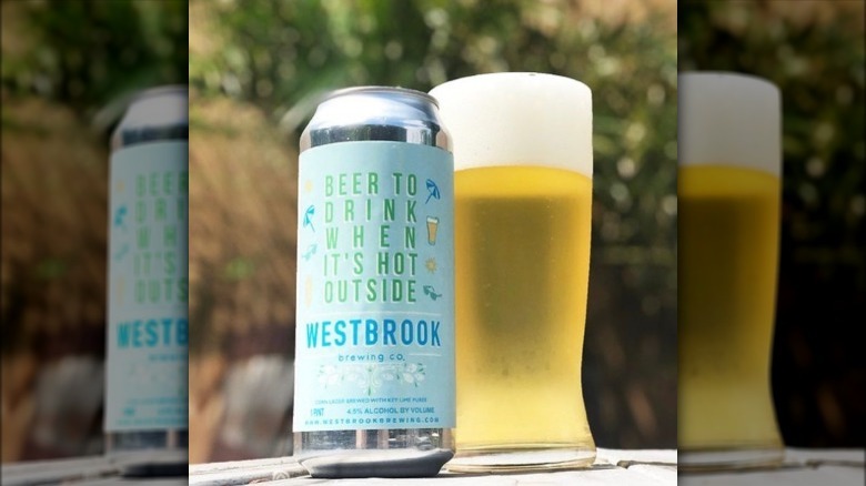 Westbrook Brewing hot outside beer can glass