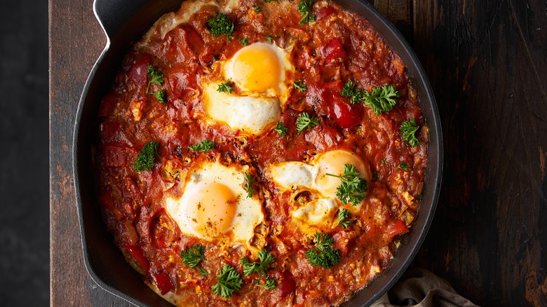 Shakshuka in skillet