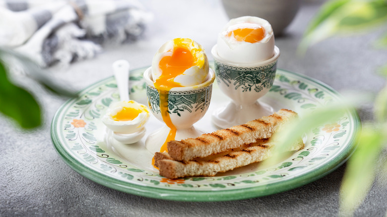 soft boiled eggs with toast