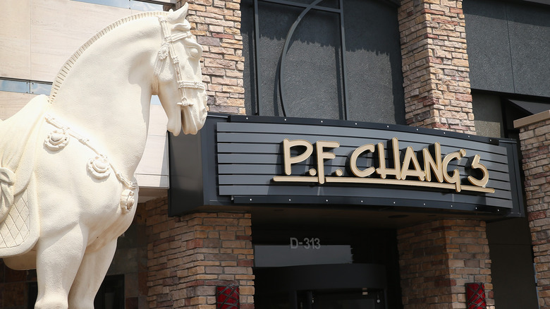 P.F. Chang's restaurant exterior with horse statue