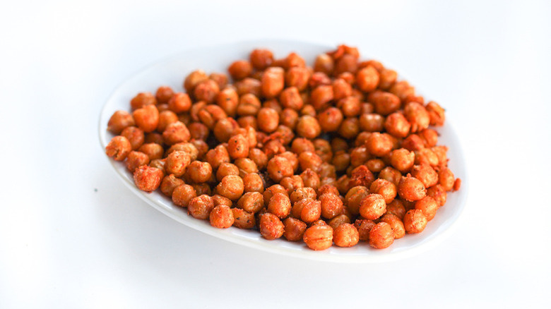 bowl of roasted garbanzo beans