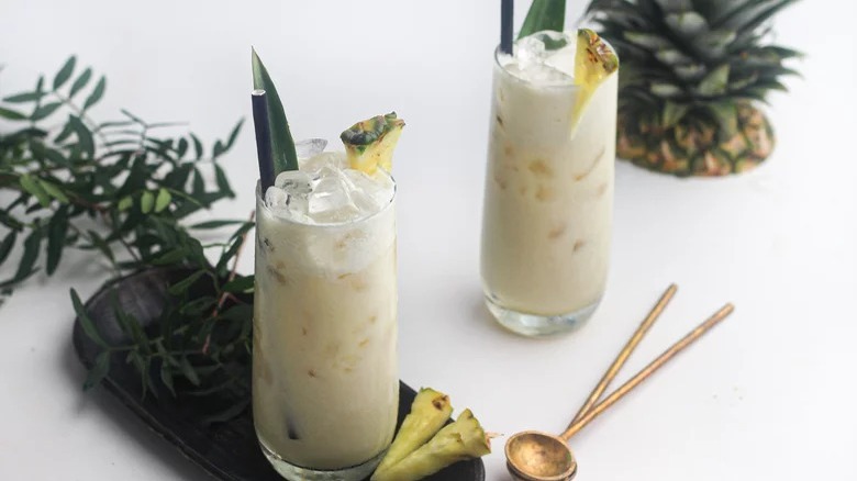 Refreshing Coconut Cream Mocktail drink