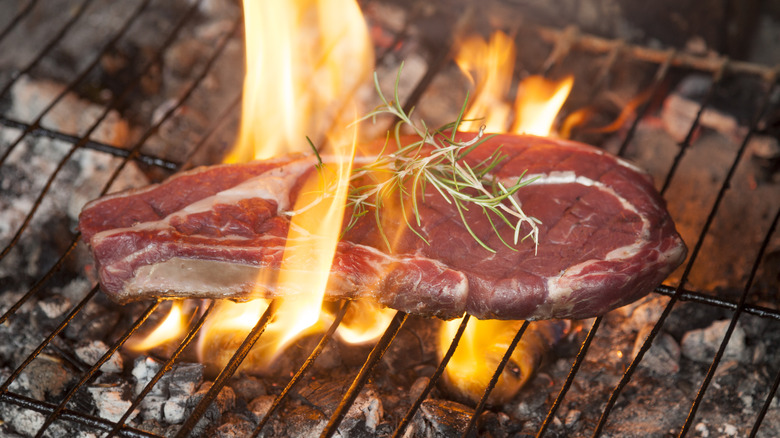 steak on a grill