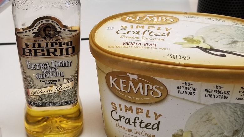 Ice cream and olive oil