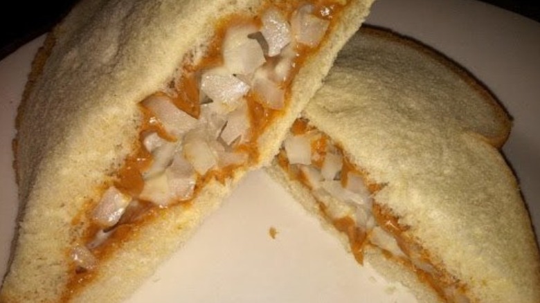 Peanut butter and onion sandwich