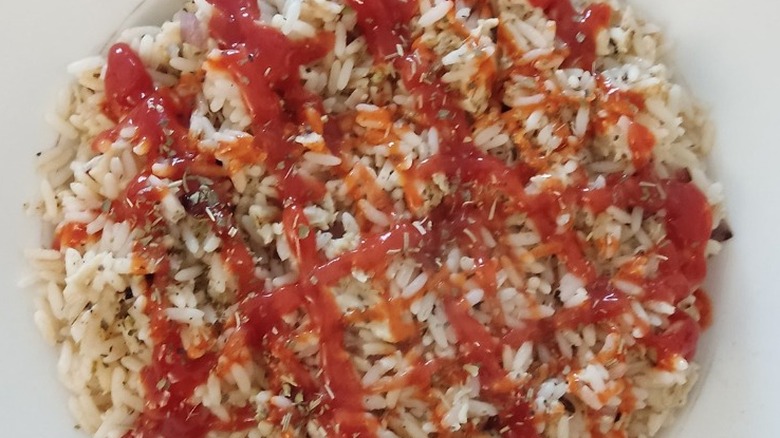 Rice with ketchup