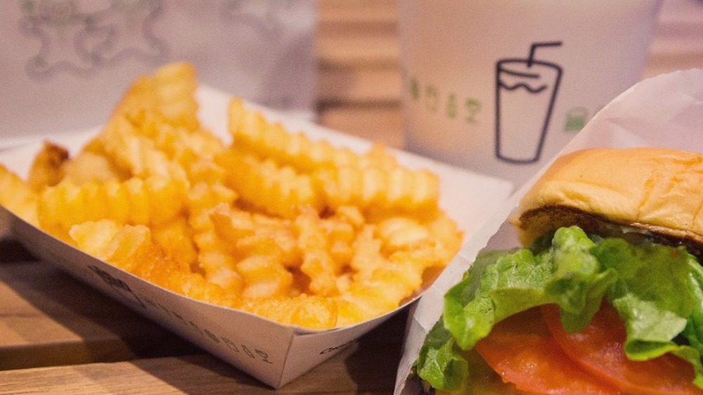 Shake Shack fries, burger, and drink