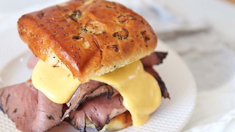 beef and cheddar sandwich