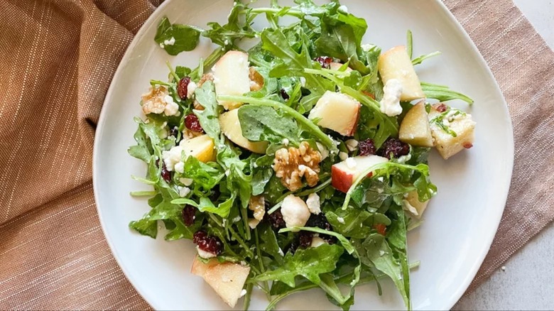 Plate of apple walnut salad