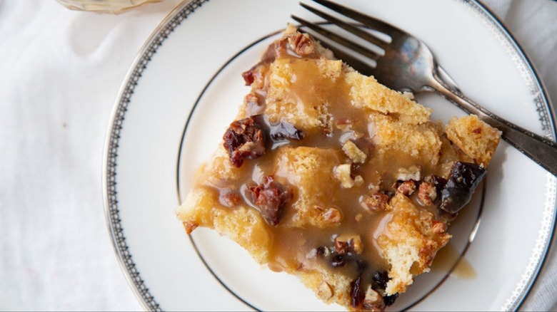 Cherry pecan bread pudding