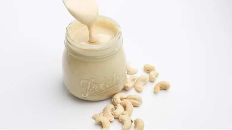 Jar of homemade cashew butter