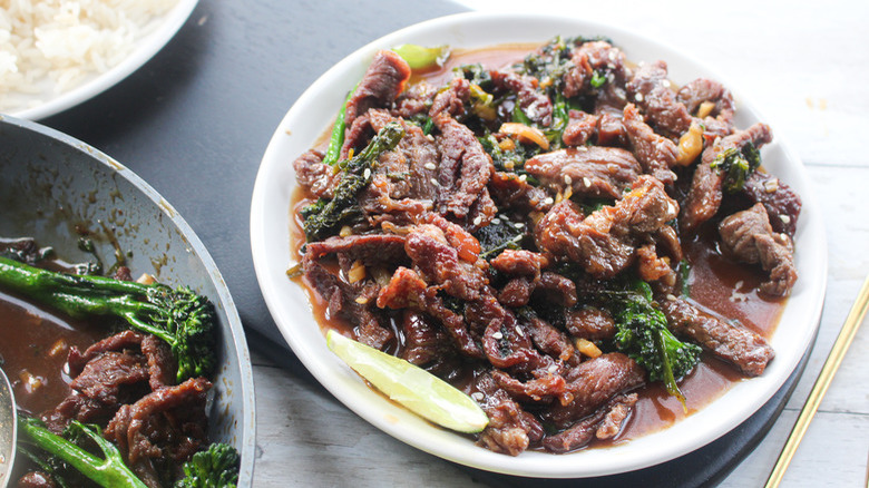 Beef and broccoli in sauce