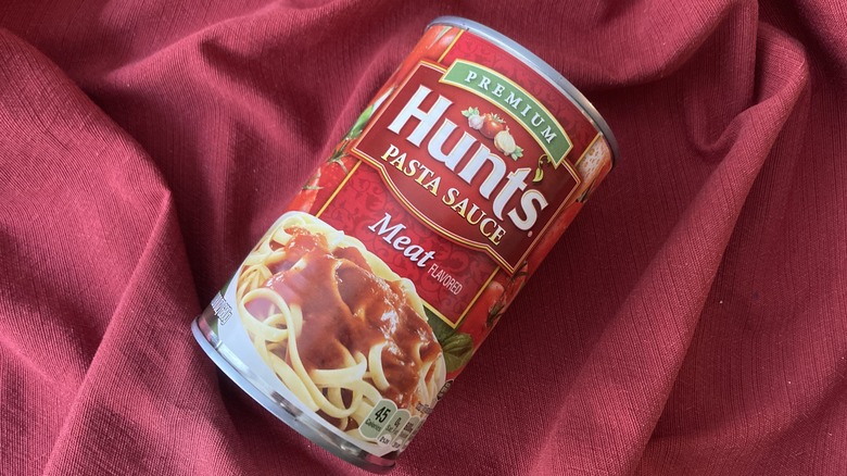 can of Hunt's Meat Flavored sauce