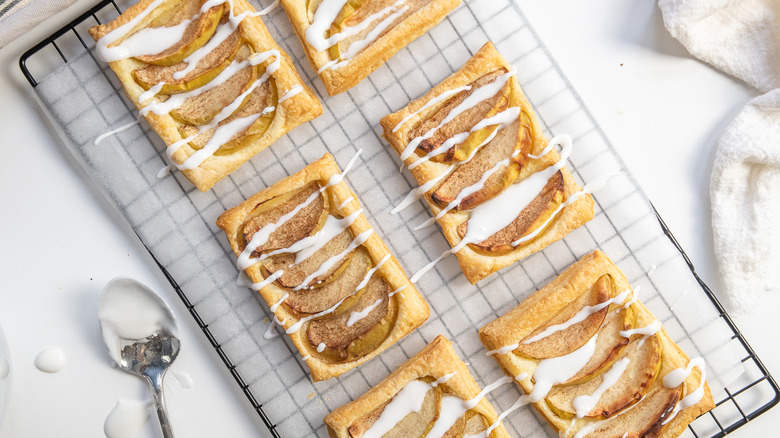 apple pastries with icing 