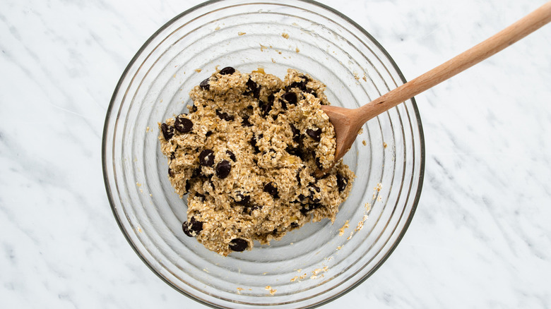 cookie mix in bowl 