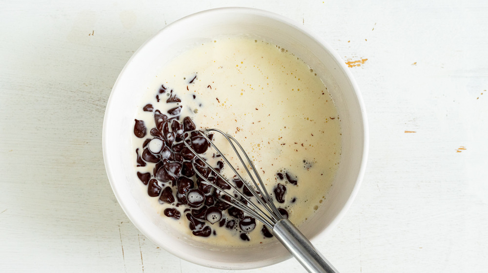 chocolate melting for 3-ingredient chocolate mousse recipe