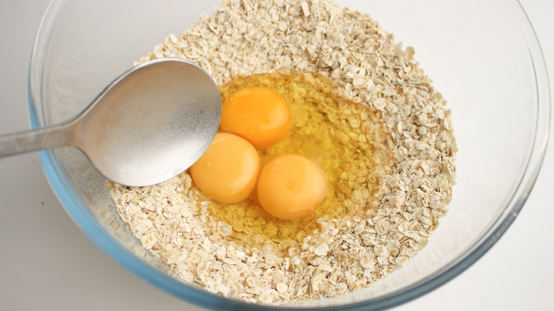 eggs and oats in bowl