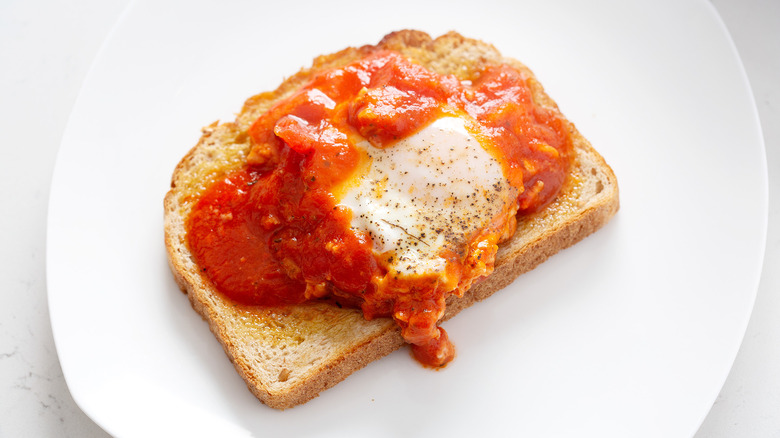 hot shakshuka on toast