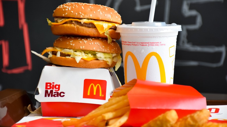 McDonald's big mac burgers and fries