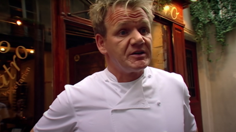 Gordon Ramsay frustrated outside of Piccolo Teatro