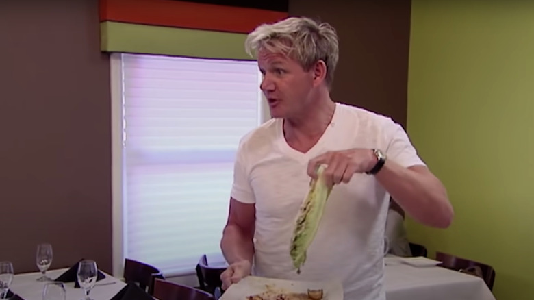 Gordon Ramsay holding burnt lettuce