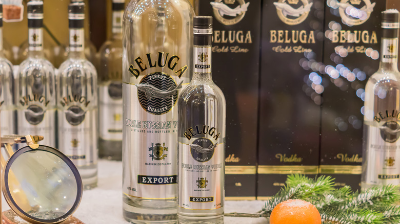 Beluga Noble Russian Vodka bottles