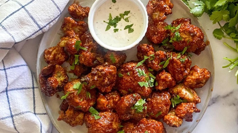 Air Fryer BBQ Cauliflower Wings