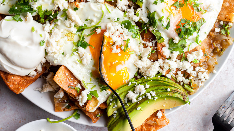 30-minute chilaquiles on plate 